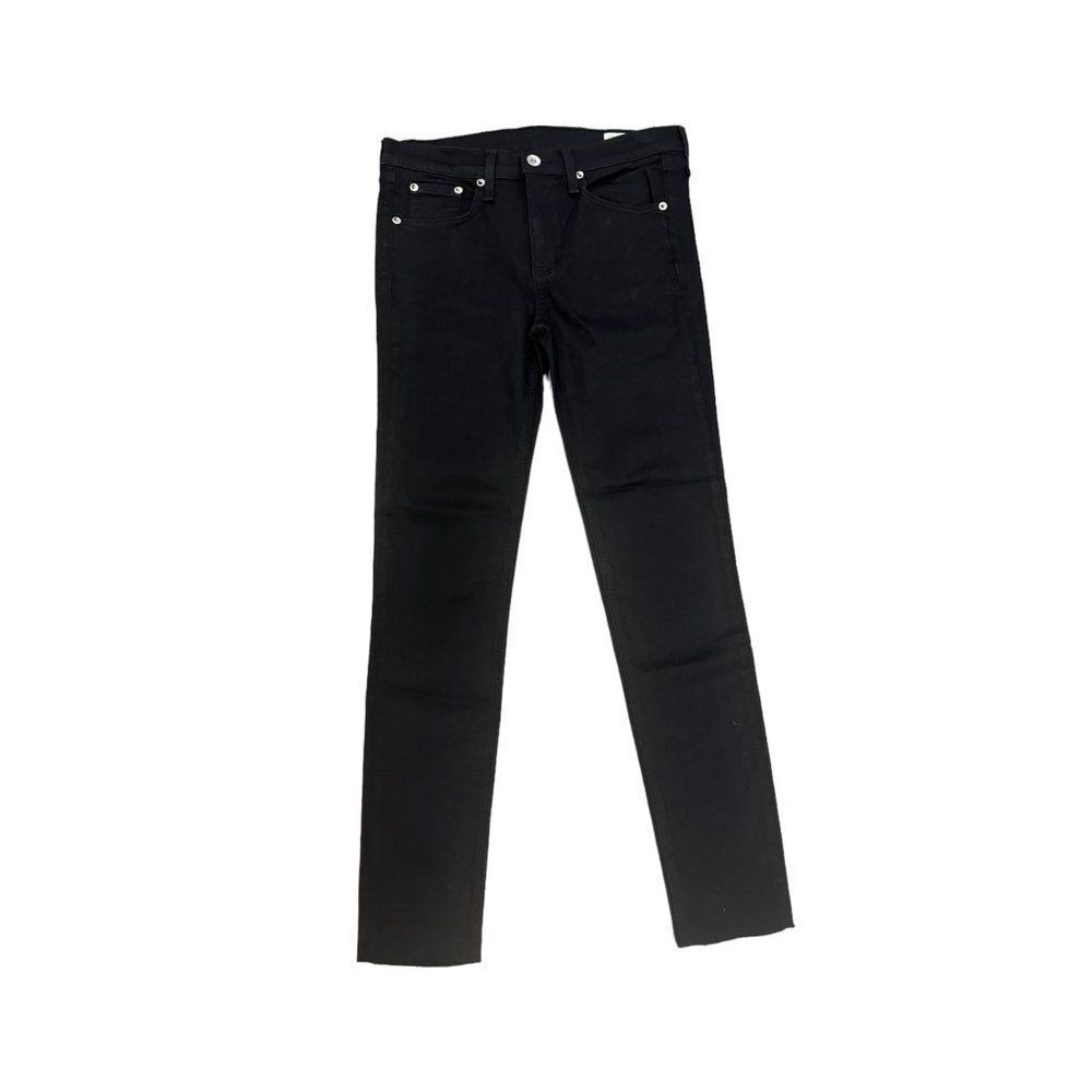 Rag & Bone Black Ankle Skinny Jeans Sz 28 Raw Hem EUC